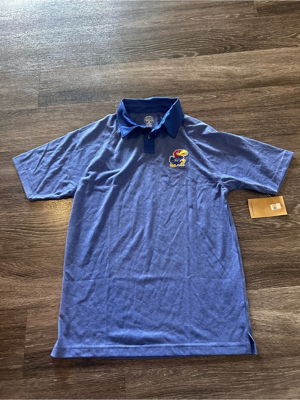 Rivalry Threads Kansas Jayhawks NCAA Blue Polo Shirt Men's S NWT